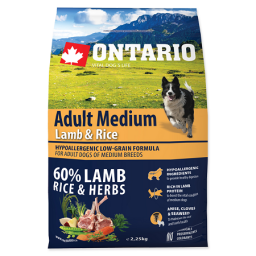 Ontario Adult Medium Lamb & Rice 2,25kg