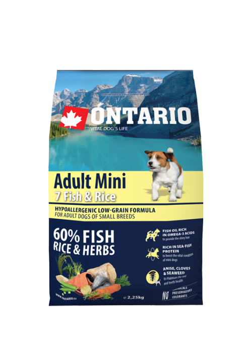 Ontario Adult Mini Fish & Rice 2,25 kg