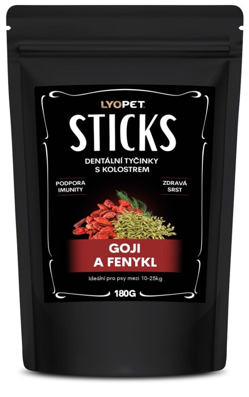 LYOPET dentální tyčinky goji a fenykl medium 180g