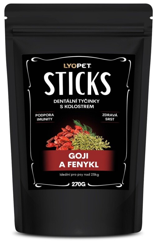 LYOPET dentální tyčinky goji a fenykl maxi 270g
