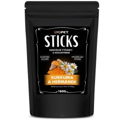 LYOPET dentální tyčinky kurkuma a heřmánek medium 180g