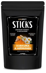 LYOPET dentální tyčinky kurkuma a heřmánek maxi 270g