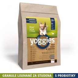 Yoggies Kozí maso&zelenina (2kg), hypoalergenní minigranule lisované za studena s probiotiky