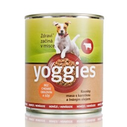 Yoggies hovězí konzerva s karotkou a lněným olejem (800g)