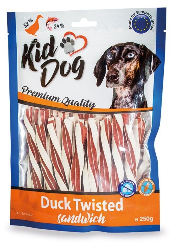KIDDOG kachní sendvič s treskou kroucený 250 g