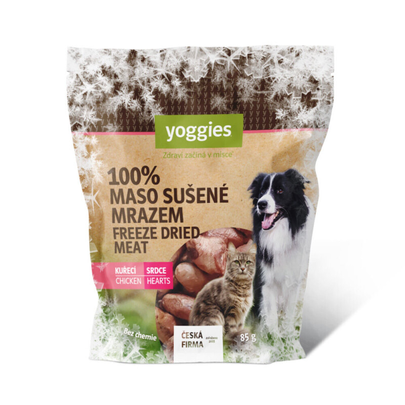 Yoggies Mrazem sušená kuřecí srdce 85g