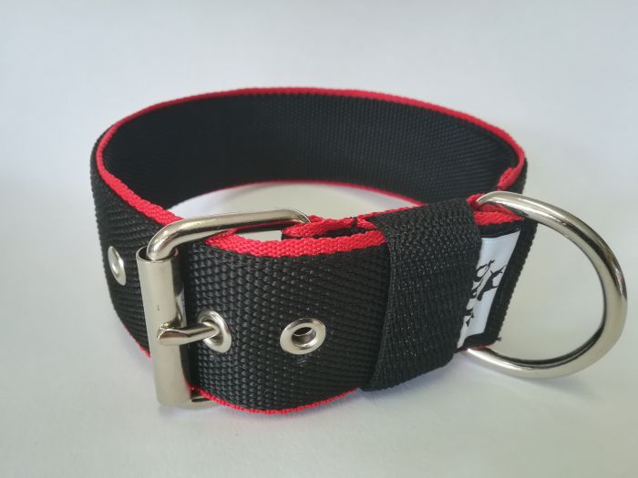 Obojek MAG 5cm černý/červený okraj 60cm