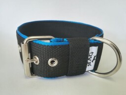 Obojek MAG 5cm černý/modrý okraj 60cm